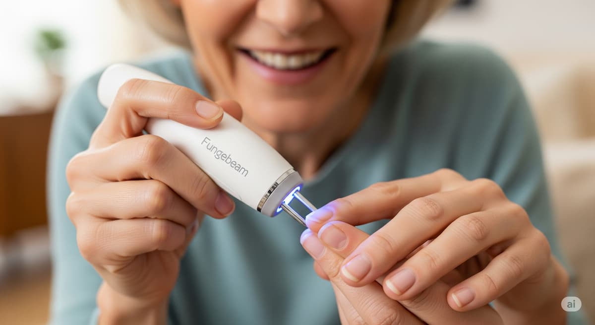 Person using the Fungabeam device