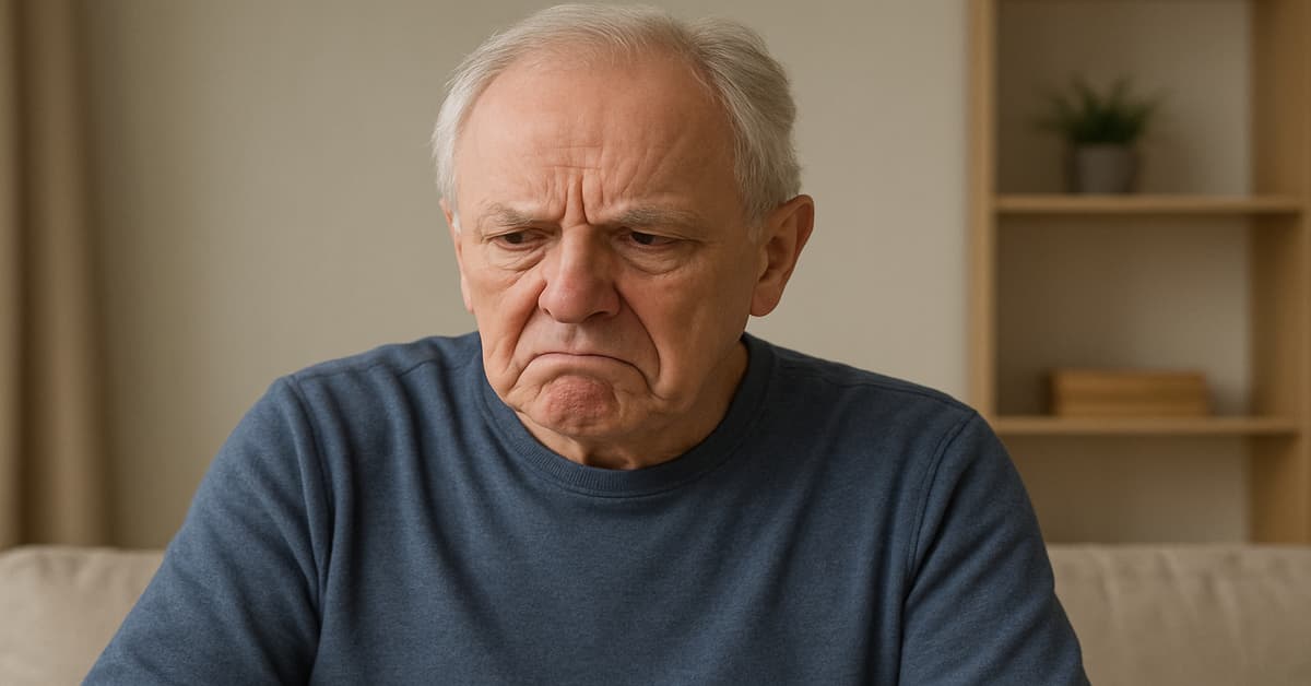 Man looking at his hands