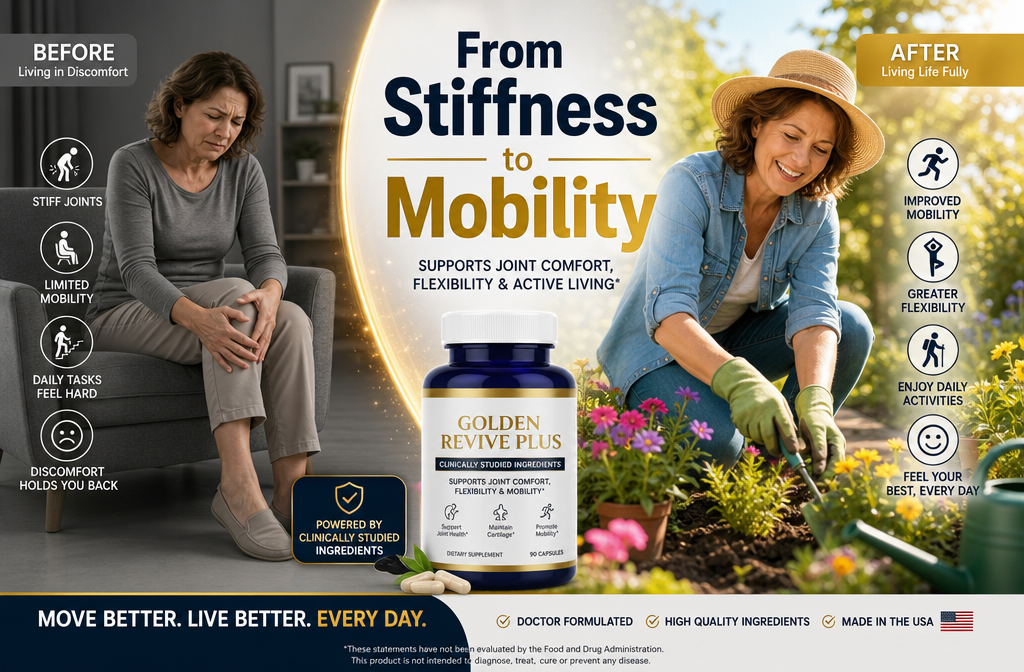 Detailed () image showing a side-by-side comparison infographic style visual: on the left, a woman in her 50s sitting