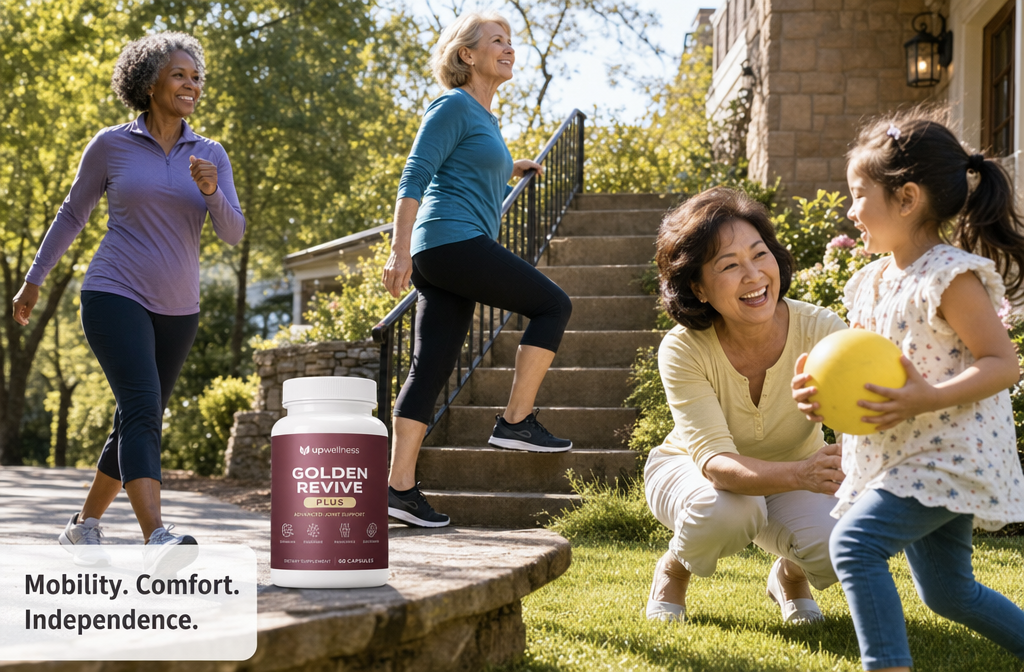 best joint supplement for women 3 () editorial lifestyle photo of a diverse group of women aged 55-75 engaged in active daily life: one walking briskly on a