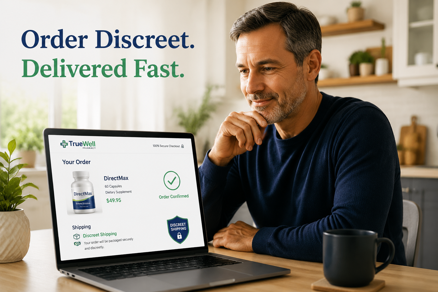 best alternative to tadalafil online 3 () editorial photo of a discreet online pharmacy checkout screen on a laptop, showing a supplement bottle labeled