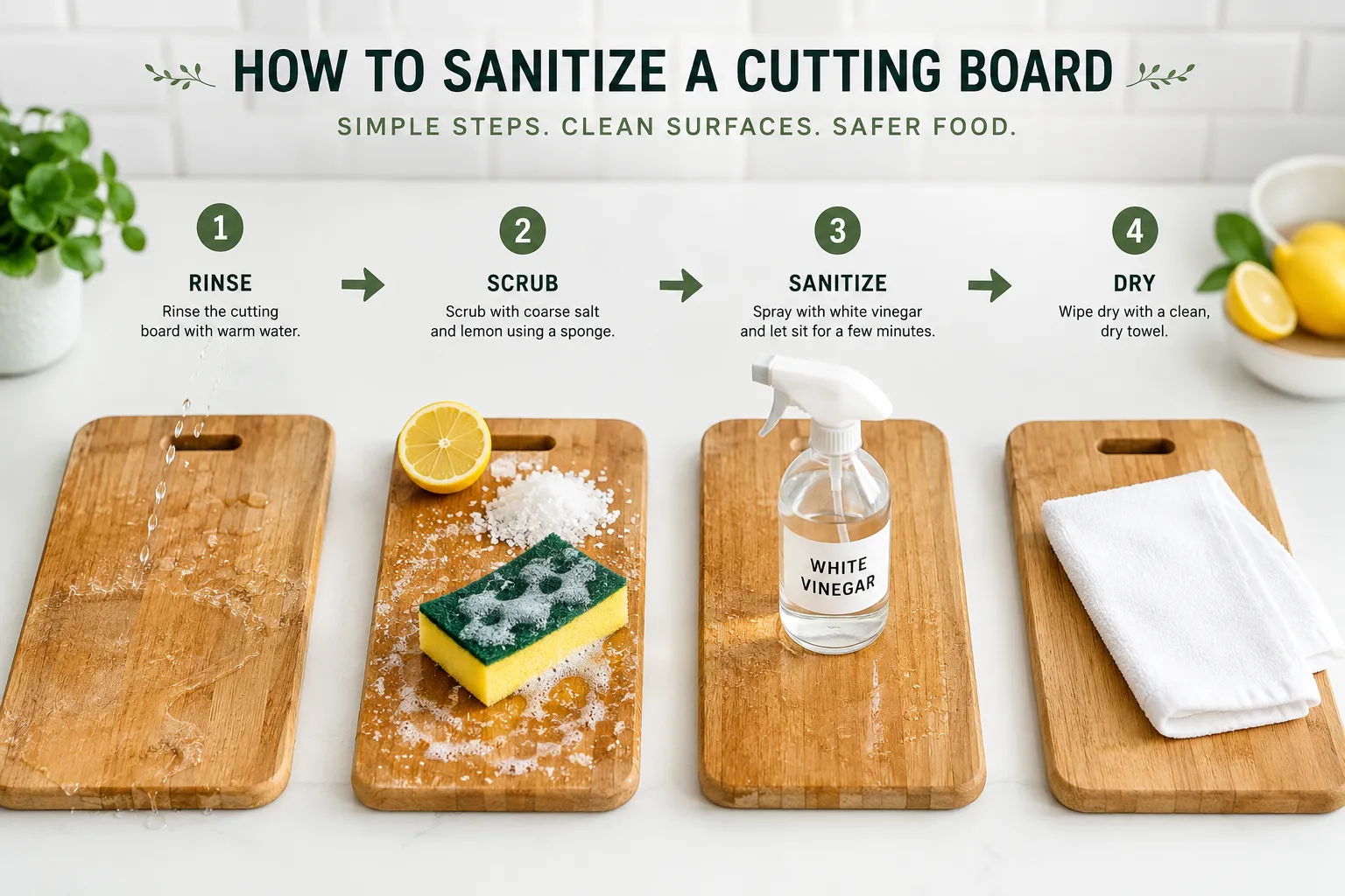How to Properly Clean a Cutting Board to Kill Bacteria