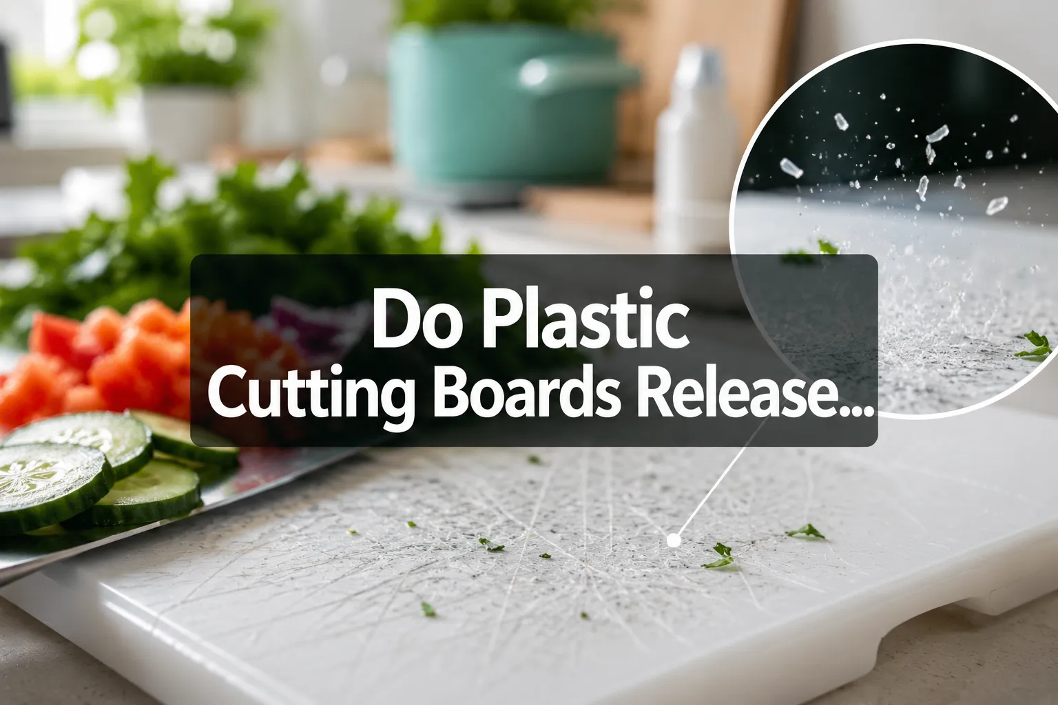 Do Plastic Cutting Boards Release Microplastics 1 Professional () hero image with 'Do Plastic Cutting Boards Release…' in crisp white on a semi-transparent dark panel,