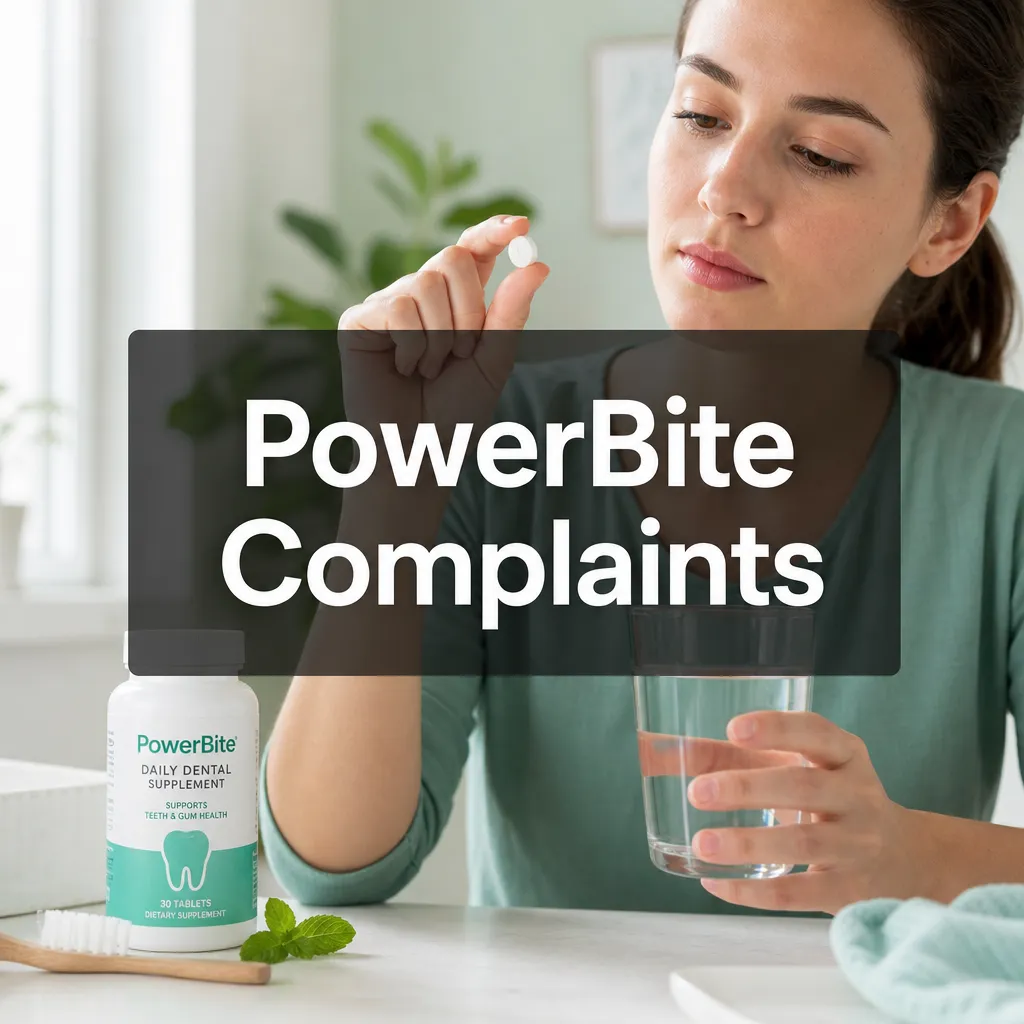 PowerBite Complaints 1 Professional () hero image with 'PowerBite Complaints' in crisp white on a dark semi-transparent panel, centered with 8%