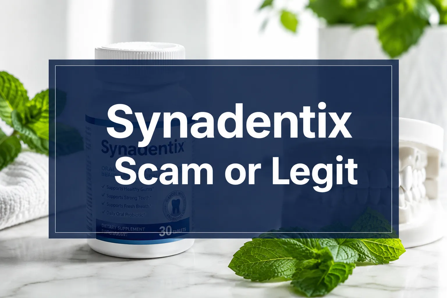 Synadentix Scam or Legit 1 Professional () hero image with 'Synadentix Scam or Legit' in crisp white on a deep navy semi-transparent panel, centered