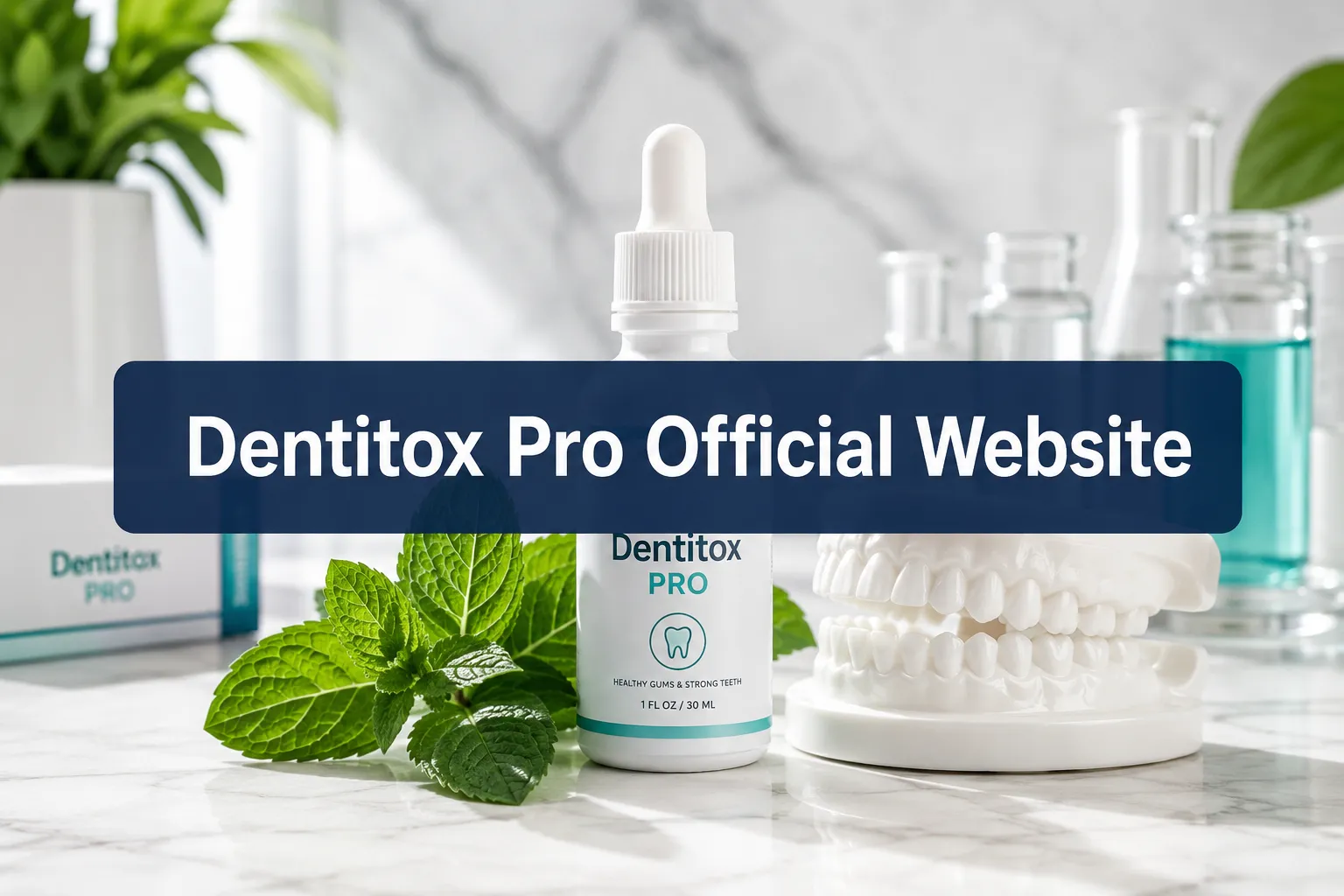 Dentitox Pro Official Website 1 Professional () hero image with (≤42 chars): 'Dentitox Pro Official Website' in crisp white on a deep navy semi-transparent